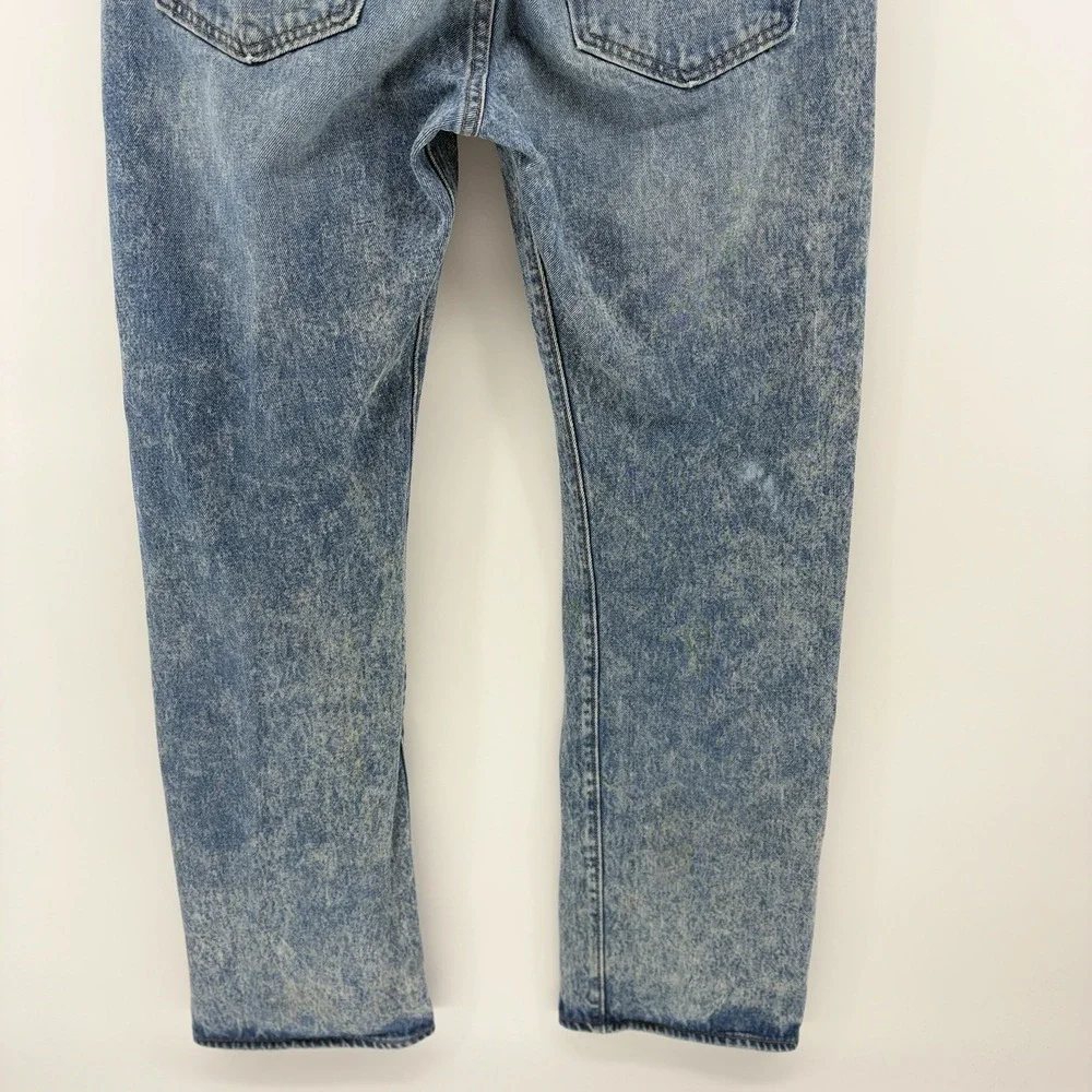 Levi's 502 Regular Taper Jeans Men 36x32 Light Faded Stonewash Button Fly